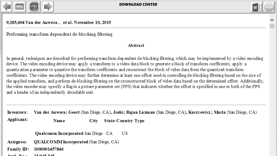 USPTO Bibliography Search