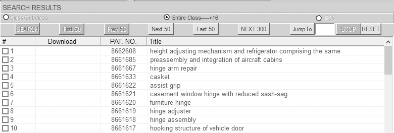 USPTO Search Results